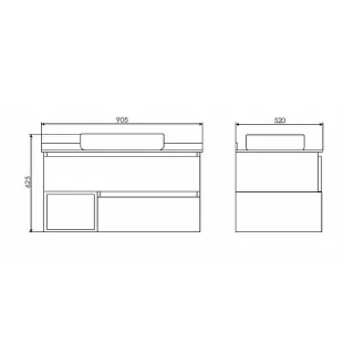 Тумба с раковиной Comforty Прага 00-00014424 90.5 см Дуб белый